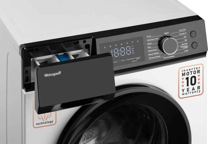Стиральная машина Weissgauff WM 45127 Inverter Steam Touch класс: A+++ загр.фронтальная макс.:7кг белый инвертор