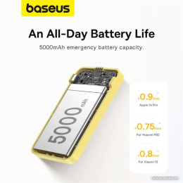 Портативное зарядное устройство Baseus P10064101Y23-00 MagPro Magnetic Bracket Wireless Fast-Charging 5000mAh 20W Lemon Yellow; с кабелем Type-C to Type-C 30cm White