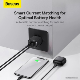 Сетевое зарядное устройство Baseus CCXJ010201 Compact Charger 2U 10.5W (модель CCCP10UE) Black (быстрая зарядка, 10.5 Вт, 2xUSB-A)