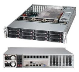 Шасси серверное Supermicro SuperChassis 2U 826BAC12-R1K23LPB/ HDD 12 LFF+opt.HDD 2 SFF/7xLP/2 x1200W/Backplane 12xSAS3/SATA3/NVMe4 CSE-826BAC12-R1K23LPB