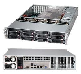 Шасси серверное Supermicro SuperChassis 2U 826BAC12-R1K23LPB/ HDD 12 LFF+opt.HDD 2 SFF/7xLP/2 x1200W/Backplane 12xSAS3/SATA3/NVMe4