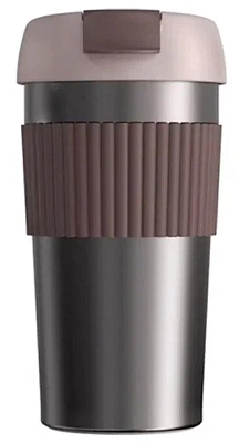 Термостакан-непроливайка KissKissFish S-U45C-223 Rainbow Vacuum Coffee Tumbler (Brown)