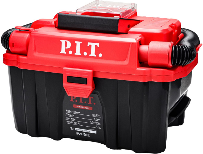 Пылесос P.I.T. PVC20H-10A аккумуляторный, бесщеточный, 20 В, 10 л, 1 м³/мин, 3в1: сух/влаж уборка, выдув