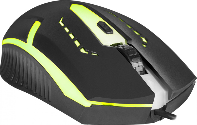 Мышь проводная Defender Hit MB-601, игровая, оптическая, USB, 1200dpi, черный [52601]