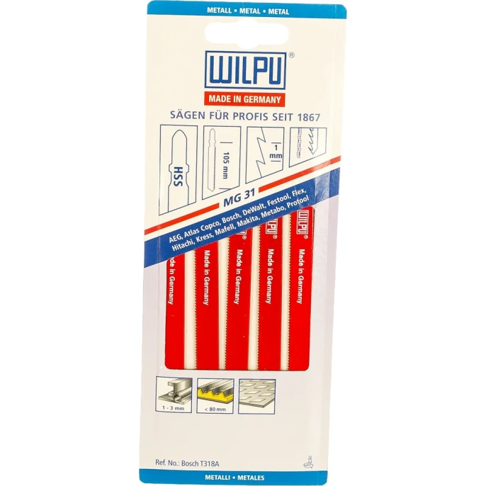 Пилка по металлу MG 31 5 шт. WILPU 257000005