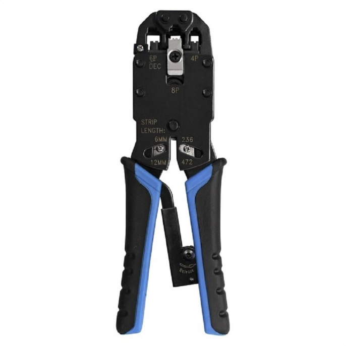 Инструмент ExeGate EX-T2008R для обжима RJ-45, RJ-11/12 с храповым механизмом прямой ход обжимки EX293155RUS