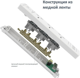 Сетевой фильтр Deli ET409, 2м, белый