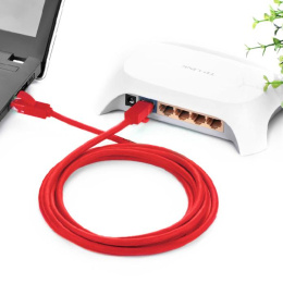 Greenconnect Патч-корд прямой 1.0m, UTP кат.5e, красный, позолоченные контакты, 24 AWG, литой, GCR-LNC04-1.0m, ethernet high speed 1 Гбит/с, RJ45, T568B