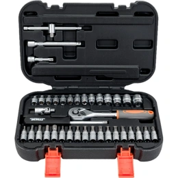 Набор инструментов STHOR 1/4 38 предметов пластиковый кейс 58640