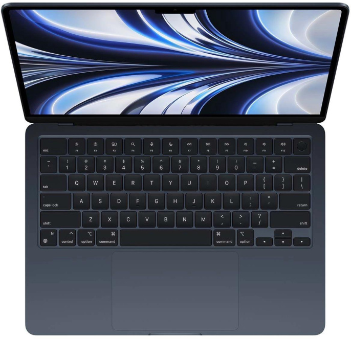 Ноутбук Apple MacBook Air A2681, 13.6", IPS, Apple M2 8 core 3.5ГГц, 8-ядерный, 16ГБ 256ГБ SSD,  macOS,  полночный [mc7x4hn/a]