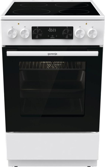 Электрическая плита Gorenje GEC5C61WG,  стеклокерамика,  без крышки,  белый