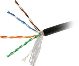 Кабель витая пара Bion BCL-U5451-301 U/UTP, кат.5e, 4x2x0,51мм AWG24, CCA, одножильный, PE, для внешней прокладки, 305м, черный