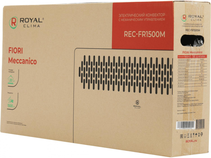Конвектор Royal Clima Fiori Meccanico REC-FR1500M,  1500Вт,  с терморегулятором, белый