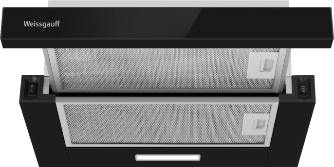 Встраиваемая вытяжка WEISSGAUFF TEL 450 Glass, управление кулисные переключатели, черный [438285]