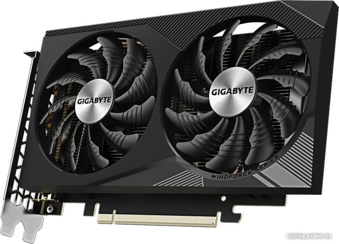 Видеокарта Gigabyte GeForce RTX 3050 Windforce OC V2 8G GV-N3050WF2OCV2-8GD 8 ГБ GDDR6, 1550 МГц / 1792 МГц, 2560sp, 20 RT-ядер, трассировка лучей, 128 бит, 2 слота, питание 8 pin, HDMI, DisplayPort