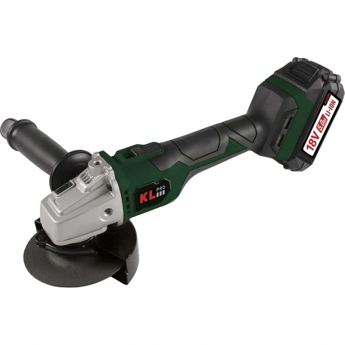Профессиональная бесщеточная ушм (болгарка) аккумуляторная KLPRO KLAT18BS-50 с регулировкой оборотов, 18 v / 5.0 ah li-ion 14004