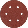 Круг абразивный на ворсовой подложке под липучку, перфорированный 5 шт; 150 мм; 6 отв.; P60 MATRIX 73837