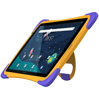 Prestigio SmartKids UP, 10.1" (1280*800) IPS display, Android 10 (Go edition), up to 1.5GHz Quad Core RK3326 CPU, 1GB + 16GB, BT 4.0, WiFi, 0.3MP front cam + 2.0MP rear cam, USB ype-C, microSD card slot, 6000mAh battery. Color: orange-violet