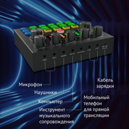 Микрофон проводной Оклик SM-600G 2.5м черный 1796784