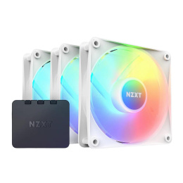 Кулер для корпуса ПК/ Case Cooler NZXT F120 RGB Core Triple Pack 120x120x25mm, 4-pin PWM, RGB, 78.86CFM, 33.88dBA, 1800RPM, White, 3pcs RF-C12TF-W1