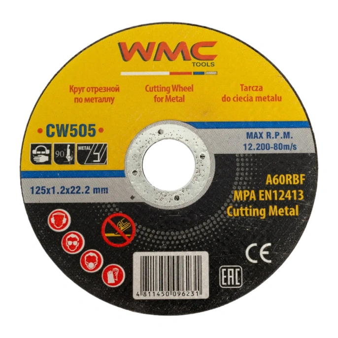 Круг отрезной абразивный 125x1.2x22.2 мм WMC TOOLS WMC-CW505(56697)