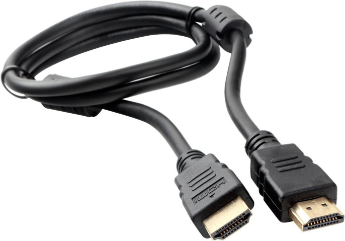 Кабель HDMI Cablexpert 19M/19M, v2.0, медь, позол.контакты, экран, 2 фер.кольца, 1м, черный, пакет CCF2-HDMI4-1M