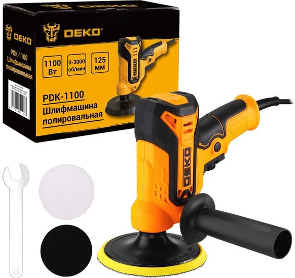 Шлифмашина полировальная сетевая DEKO PDK-1100, 125мм, 1100 Вт 085-1063