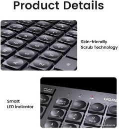 Беспроводная клавиатура UGREEN KU004 35734 Wireless 2,4G Keyboard. Цвет: черный (35734_)