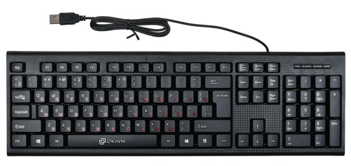 Клавиатура Oklick 120M, проводная, USB, мембранная, черный [1083044]