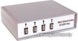 Сетевой концентратор USB NIO-EUSB 4ep USB/IP хаб на 4 порта с 1 блоком питания