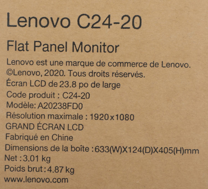 Монитор Lenovo 23.8" ThinkVision C24-20 черный VA LED 6ms 16:9 HDMI матовая 1000:1 250cd 178гр/178гр 1920x1080 75Hz FreeSync VGA FHD 3.01кг 62A8KAT1IS