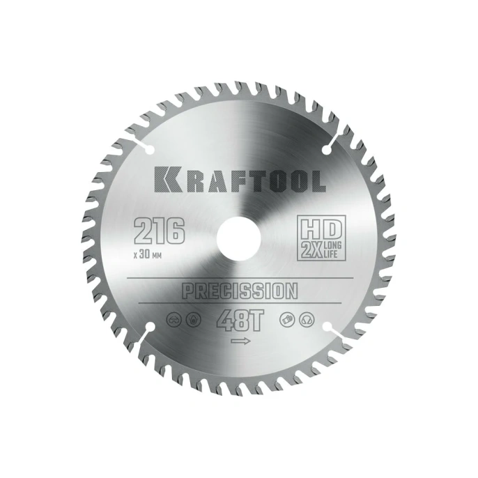Пильный диск по дереву KRAFTOOL Precision 216x30 мм, 48Т 36952-216-30