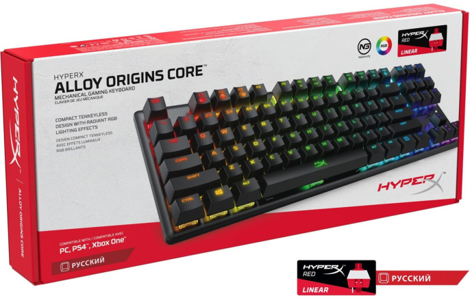 Клавиатура HYPERX Alloy Origins Core, USB, механическая, черный [4p5p3aa#aba]