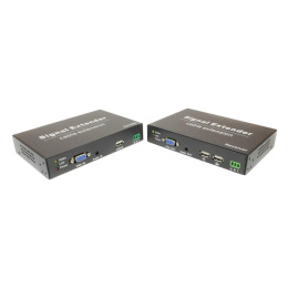 Передача VGA+аудио+USB клавиатура, мышь +RS232 OSNOVO TA-VKMDA+RA-VKMDA Комплект для передачи VGA, USB, RS232 и аудио по кабелю витой пары до 120м. Максимальное разрешение сигнала до 1920x1080 60Гц . Порты USB предназначены только для подключения