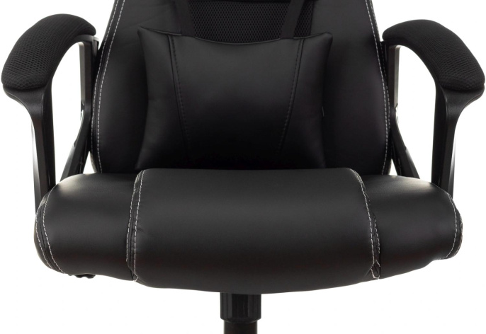 Кресло игровое ZOMBIE Arena, ткань/экокожа, до 120кг, черный (ZOMBIE ARENA BLACK)