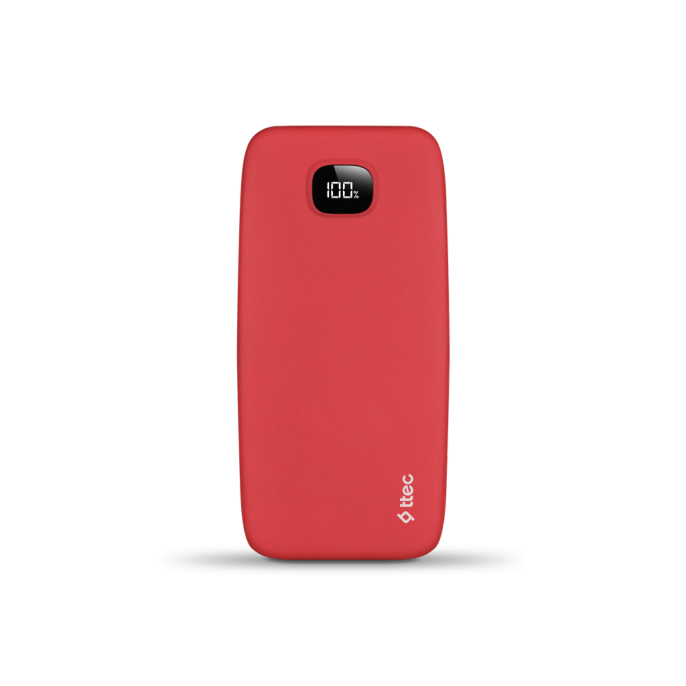 Внешний аккумулятор TTEC ChargeUp Pro LCD 10.000mAh PD 20W Powerbank - Red 2BB209GK