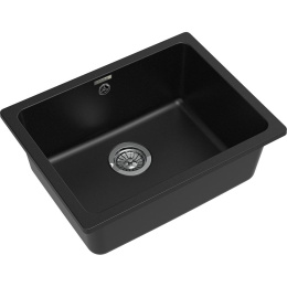 Кухонная мойка RIVELATO RIVELATO Мойка BERKANA 50 1-чаш 560*430, монтаж: универсальный, материал: кварц, цвет: черный BK-50 nero