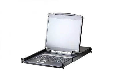 Квм переключатель ATEN 17" 1-Local/Remote Share Access 16-Port PS/2-USB VGA Single Rail LCD KVM over IP switch