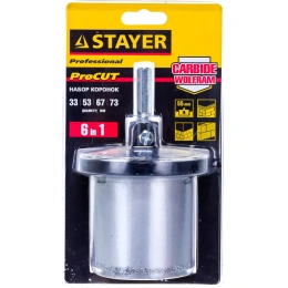 Набор коронок Stayer 33345-H6,  по бетону/кирпичу,  шестигранный,  6шт
