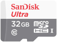 Карта памяти SanDisk Ultra microSDHC SDSQUNR-032G-GN3MN 32GB 32 ГБ, класс 10, UHS-I (класс U1), чтение: 100 МБ/с, запись: 10 МБ/с
