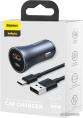 Автомобильное зарядное Baseus TZCCJD-0G Golden Contactor Pro Dual Quick Charger Car Charger Type-С + USB 40W кабель USB-Type-C 5A 1m , Выходы: Type-C - 20W, USB - 20W, Dark