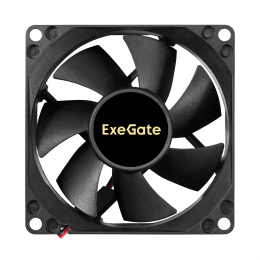 Вентилятор 12В DC ExeGate ExtraPower EP08025H2P (80x80x25 мм, Hydraulic bearing (гидродинамический), 2pin, 2800RPM, 24dBA) EX299880RUS