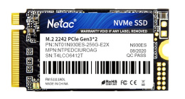 SSD накопитель NETAC N930ES NT01N930ES-256G-E2X 256ГБ, M.2 2242, PCIe 3.0 x2,  NVMe,  M.2