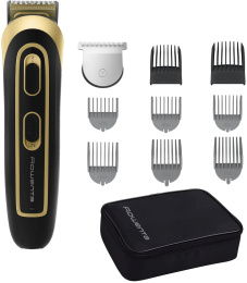 Триммер Rowenta TN9118F0 черный/золотистый насадок в компл:9шт