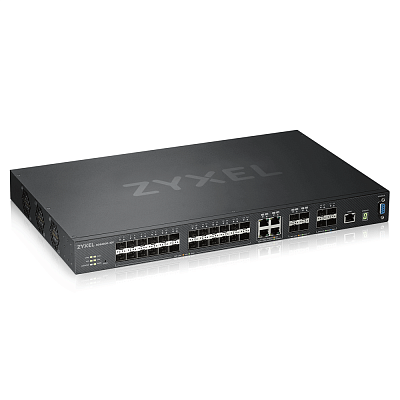 Коммутатор ZYXEL ZYXEL XGS4600-32F L3 Managed Switch, 24 port Gig SFP, 4 dual pers. and 4x 10G SFP+, stackable, dual PSU