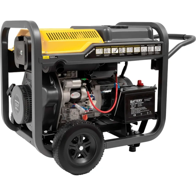 Дизельный трехфазный генератор Inforce (6 кВт; эл.стартер; колёса и ручки; подогрев) IDGL 6000-3