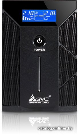 Источник бесперебойного питания SVC W-600 600ВА/360Вт, Вых.разъёмы: 2 розетки Schuko, LCD-дисплей, Напольный, Чистая синусоида.