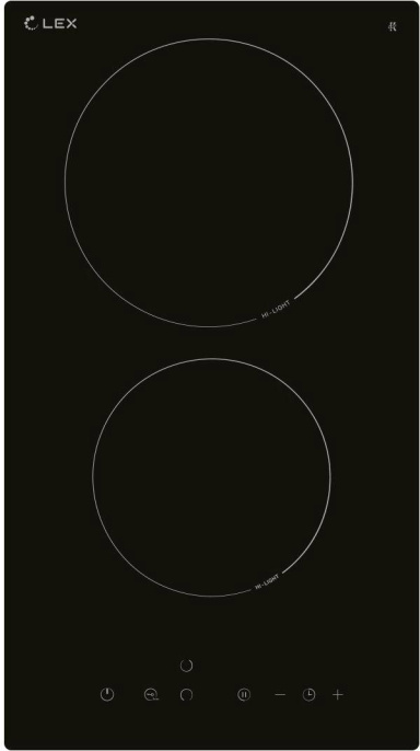 Электрическая варочная поверхность LEX EVH 320A BL, конфорок: 2 шт.,  стеклокерамика,  независимая, черный