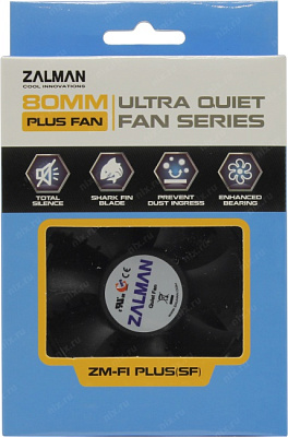 Вентилятор ZALMAN ZM-F1 PLUS SF Fan for m/tower (3пин 80x80x25мм 20-23дБ2000об/мин)
