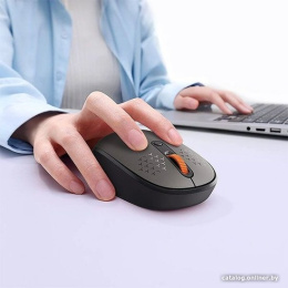 Мышь Baseus B01055503833-00 F01B B02033 Tri-Mode Wireless Mouse Frosted Gray рабочее рассточние: 20м, тихая кнопка, 800/1000/1600DPI, совместимость с Windows, Harmony OS, Apple OS, Linux, Vista